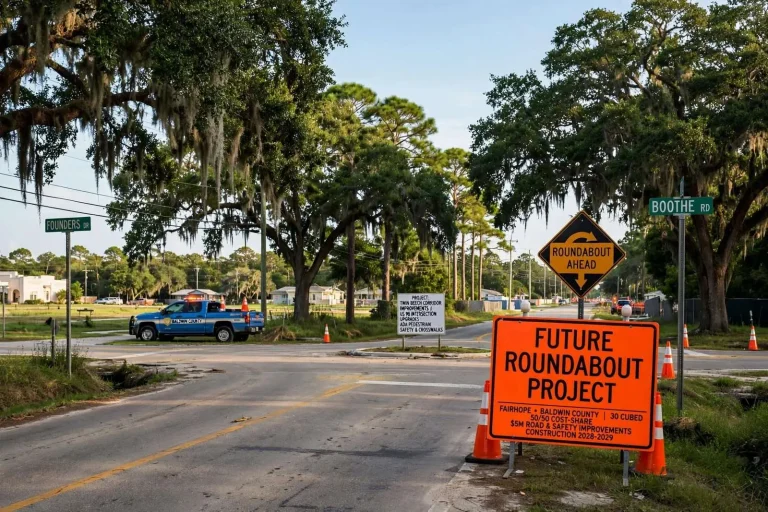 Illustration for the news story: Fairhope Seeks to Split Cost of $5 Million Roundabout, Road Project With Baldwin County