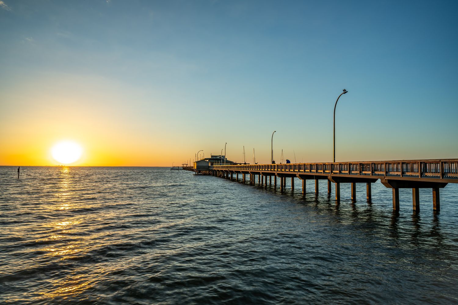 Waterfront view of Fairhope, Alabama on Mobile Bay