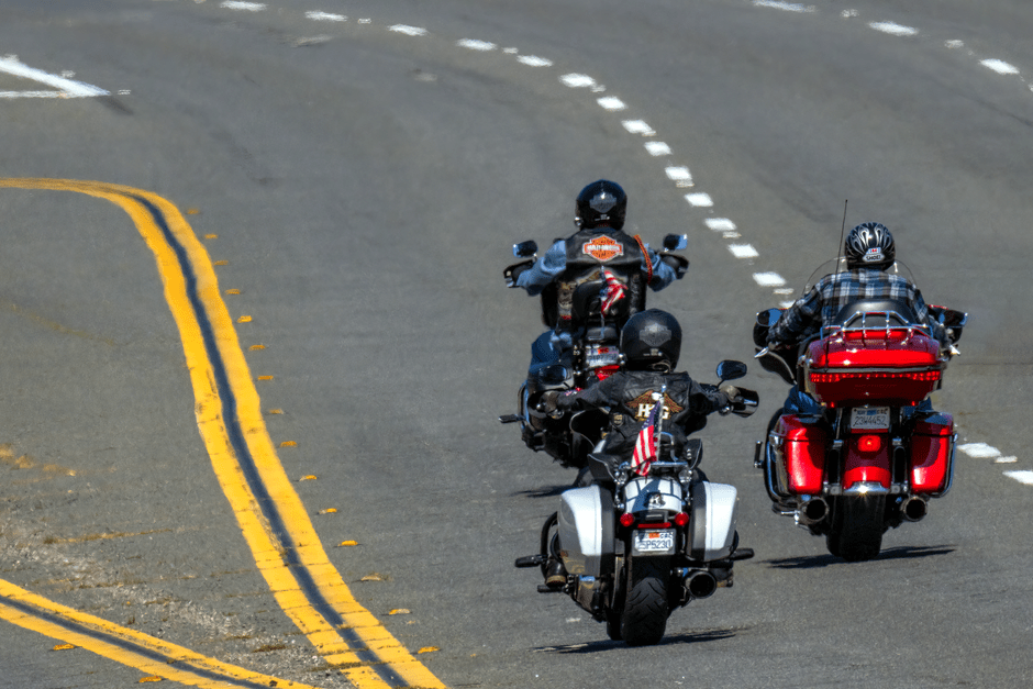 Motorcycles parked together as riders gather in support