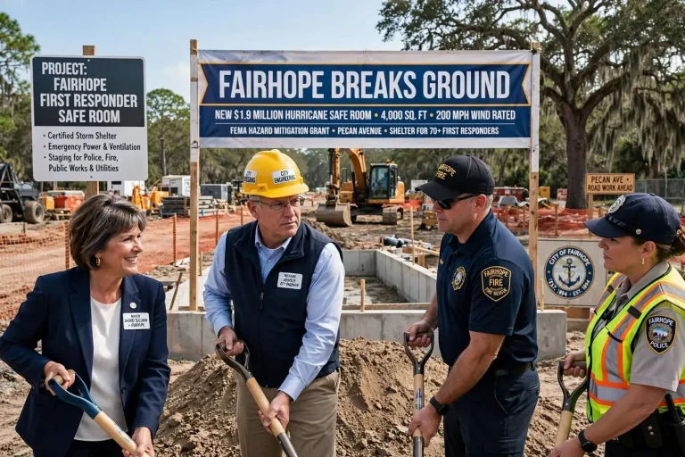 Illustration for the news story: Fairhope Breaks Ground on $1.9 Million Hurricane Safe Room for First Responders