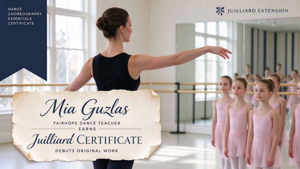 Illustration for the news story: From Pirouettes to Possibilities: Fairhope Dance Teacher Earns Juilliard Certificate, Debuts Original Work