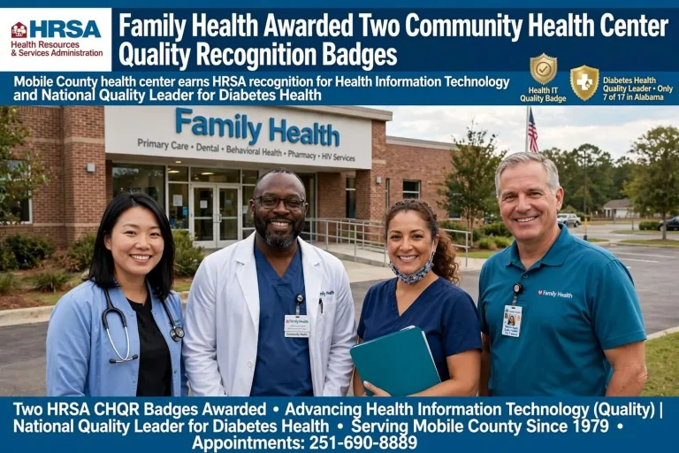 Illustration for the news story: Family Health Awarded Two Community Health Center Quality Recognition Badges