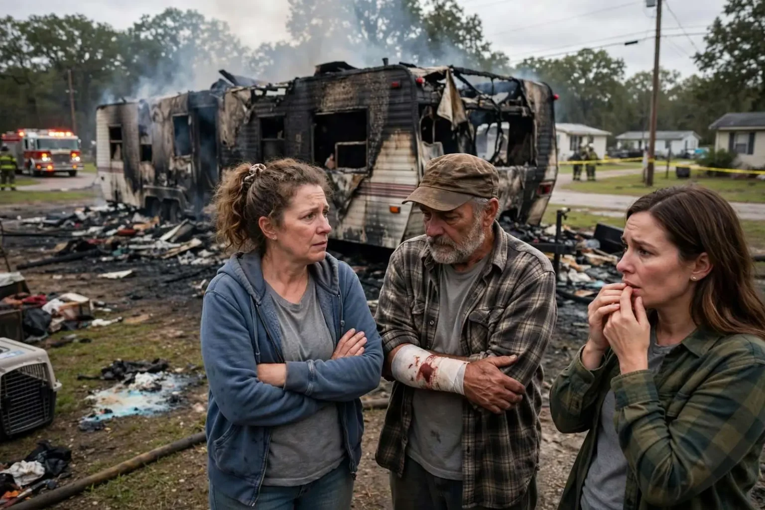 Illustration for the news story: Family Says 911 Call Went Unanswered as Eight Mile Trailer Burned