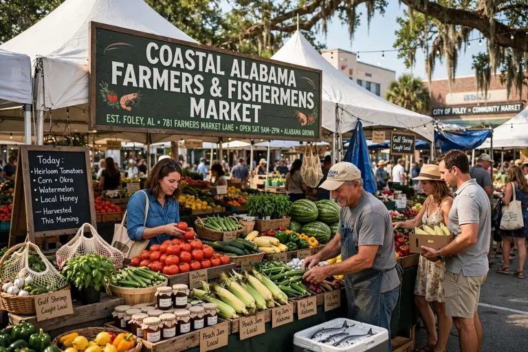 Illustration for the news story: Feeding a Surge: Baldwin County Farmers Markets Boom as Shoppers Rethink Food Safety