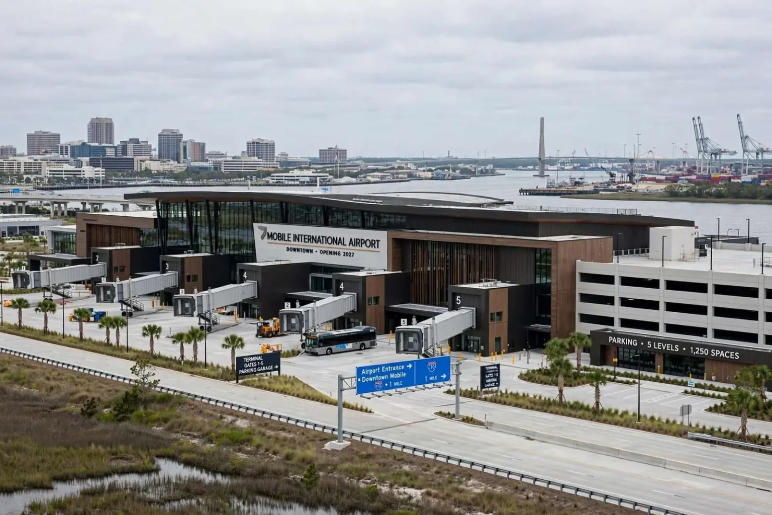Illustration for the news story: Five Takeaways on Mobile’s New Downtown Airport — From Opening Timeline to Winning Back Travelers