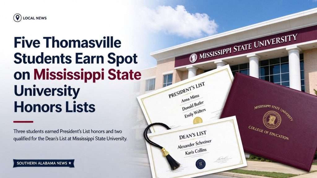 Illustration for the news story: Five Thomasville Students Earn Spot on Mississippi State University Honors Lists