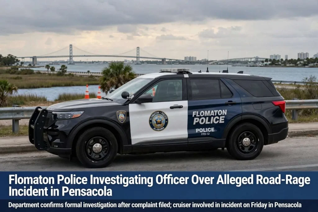 Illustration for the news story: Flomaton Police Investigating Officer Over Alleged Road-Rage Incident in Pensacola