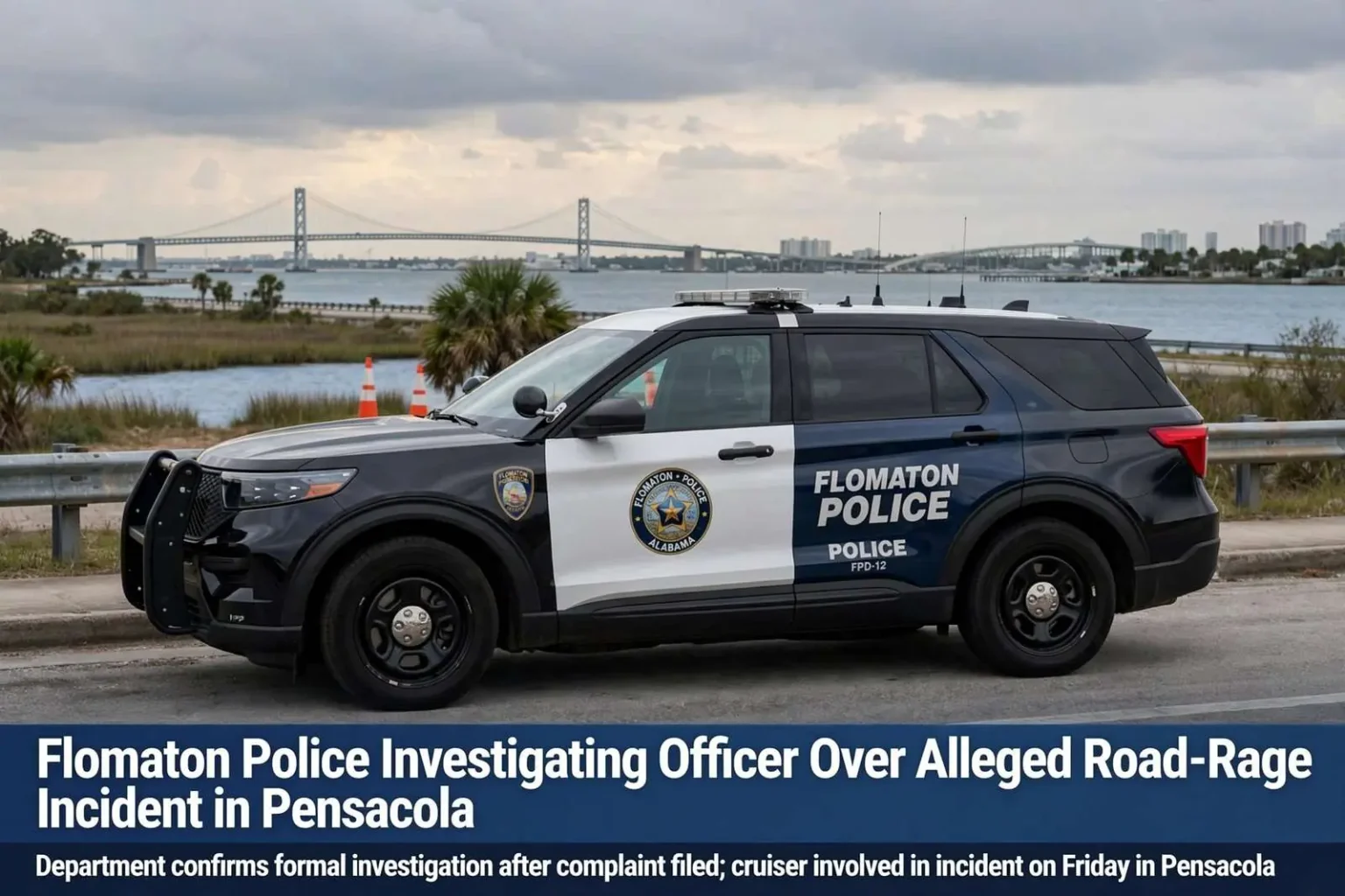 Illustration for the news story: Flomaton Police Investigating Officer Over Alleged Road-Rage Incident in Pensacola