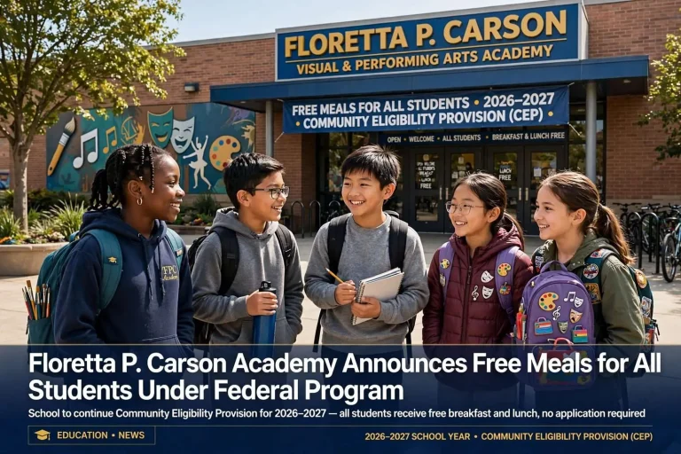 Illustration for the news story: Floretta P. Carson Academy Announces Free Meals for All Students Under Federal Program