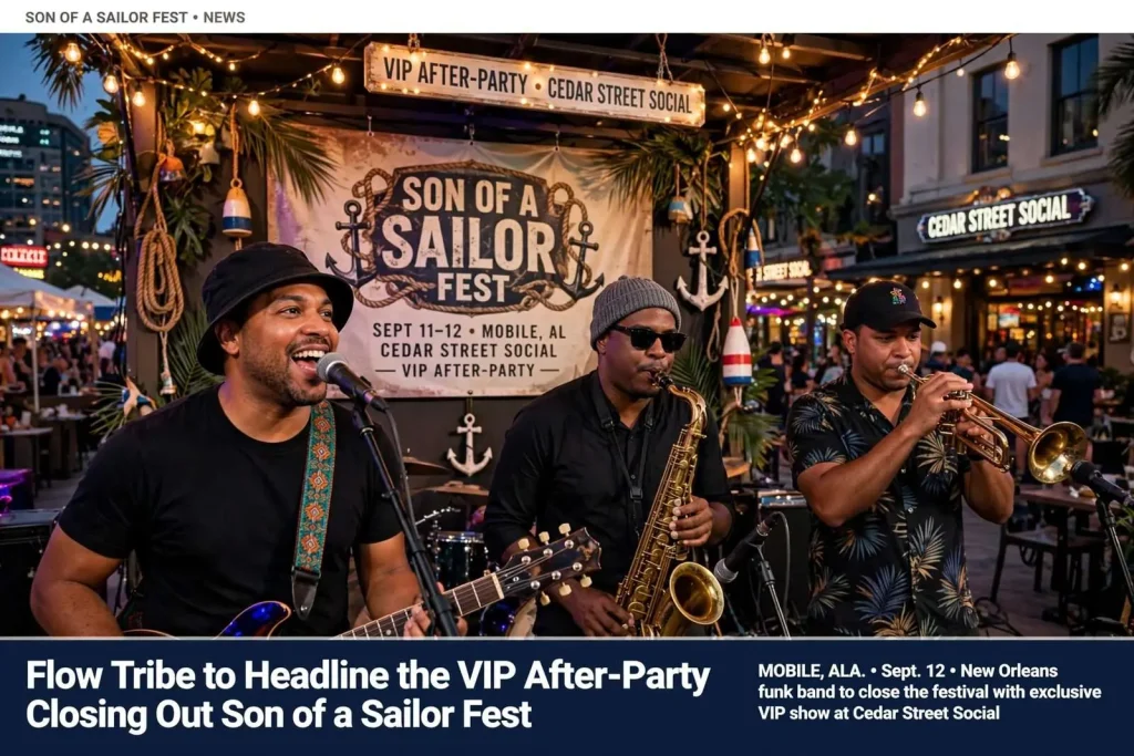 Illustration for the news story: Flow Tribe to Headline the VIP After-Party Closing Out Son of a Sailor Fest