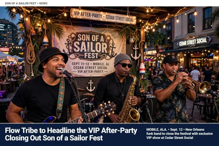 Illustration for the news story: Flow Tribe to Headline the VIP After-Party Closing Out Son of a Sailor Fest