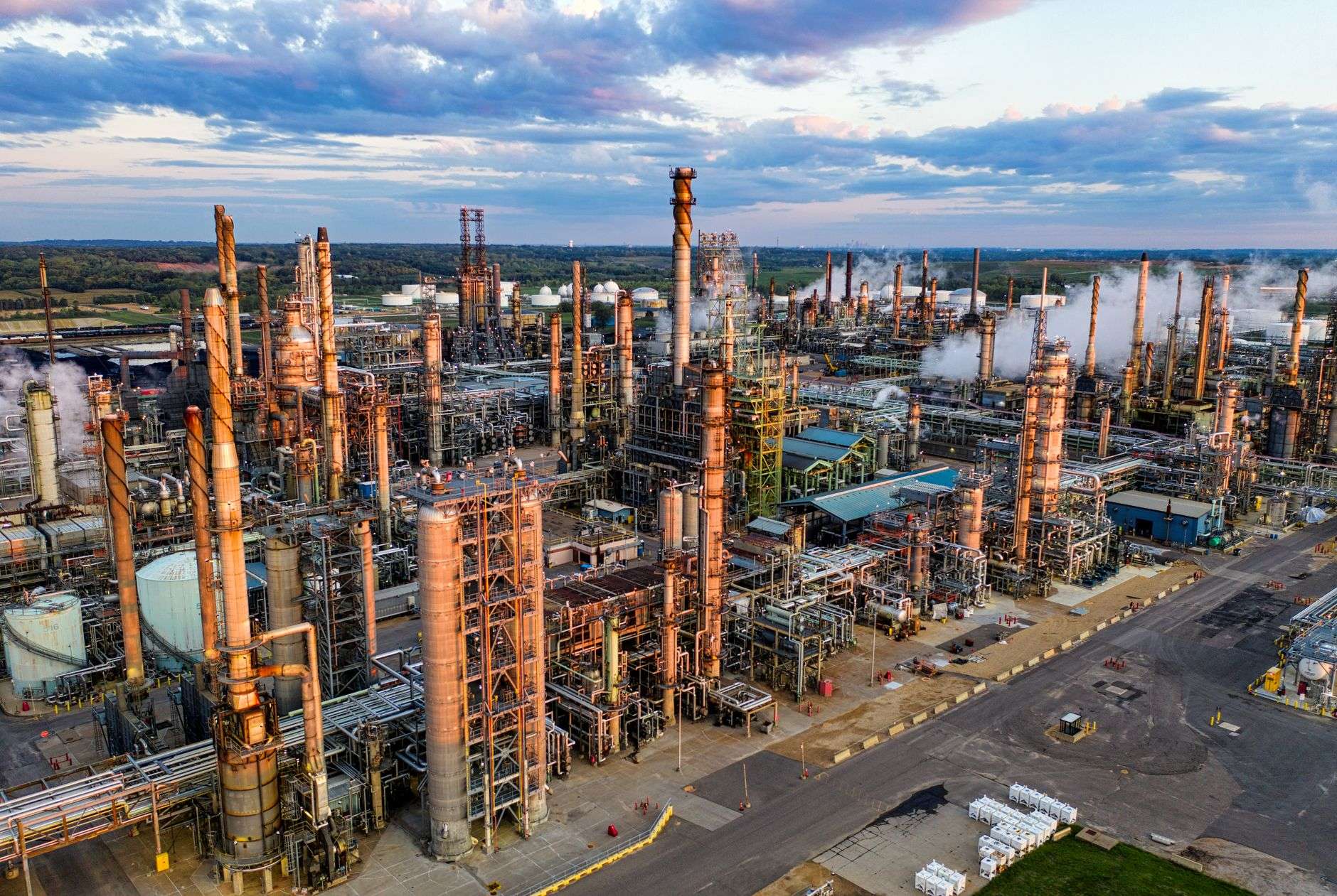 An industrial manufacturing facility, illustrating layoffs announced at a Mobile County chemical plant