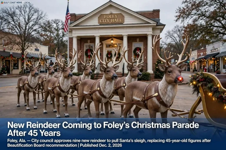 Illustration for the news story: New Reindeer Coming to Foley’s Christmas Parade After 45 Years