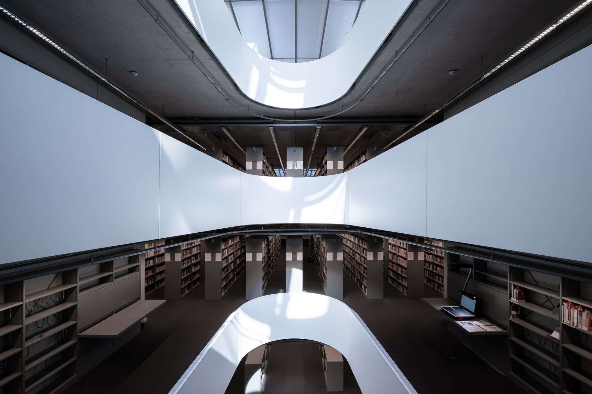 Interior of a modern public library