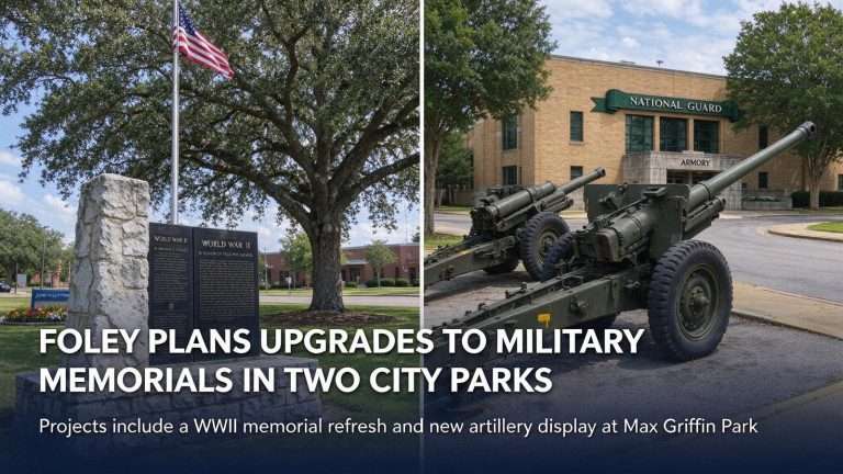 Illustration for the news story: Foley Plans Upgrades to Military Memorials in Two City Parks