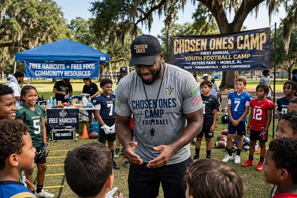 Illustration for the news story: Former Cottage Hill, UAB Standout Flip Rudolph Hosts First Chosen Ones Football Camp in Mobile