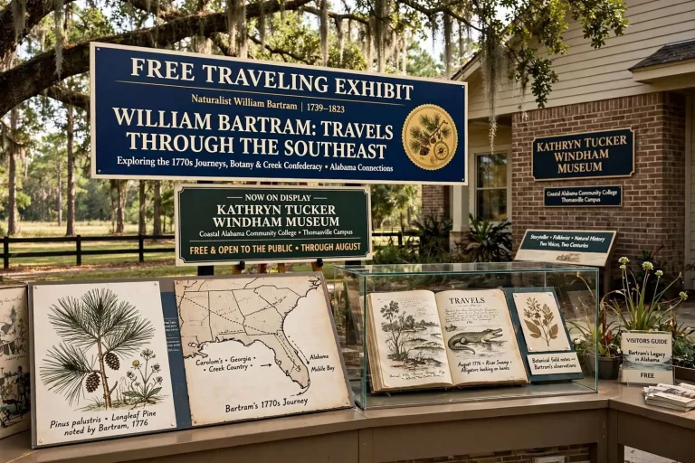 Illustration for the news story: Free Traveling Exhibit on Naturalist William Bartram Opens in Thomasville