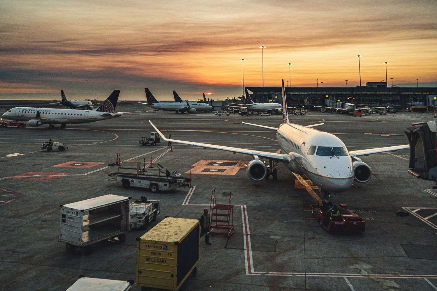 Commercial airplane at an airport