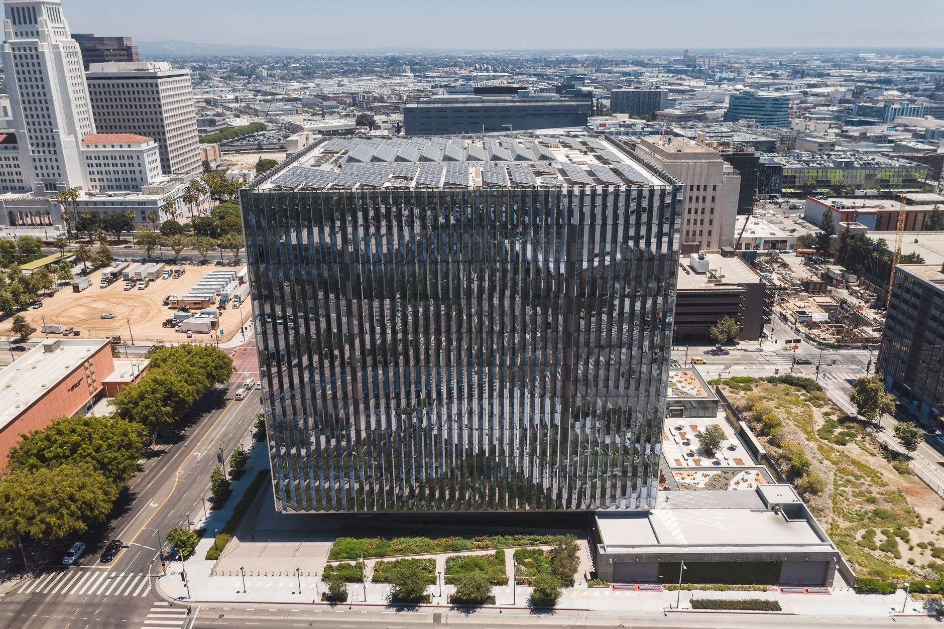 Exterior view of a modern federal courthouse building