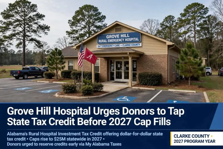 Illustration for the news story: Grove Hill Hospital Urges Donors to Tap State Tax Credit Before 2027 Cap Fills