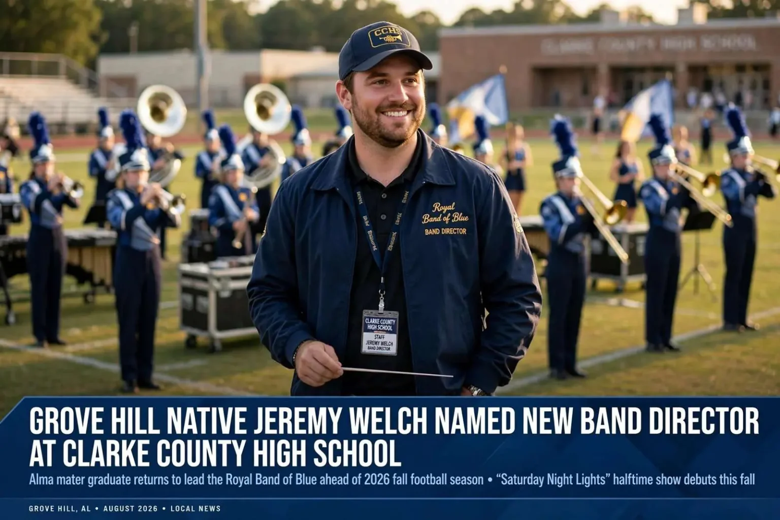Illustration for the news story: Grove Hill Native Jeremy Welch Named New Band Director at Clarke County High School