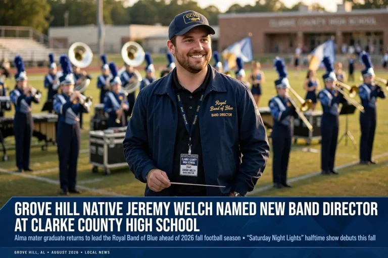 Illustration for the news story: Grove Hill Native Jeremy Welch Named New Band Director at Clarke County High School