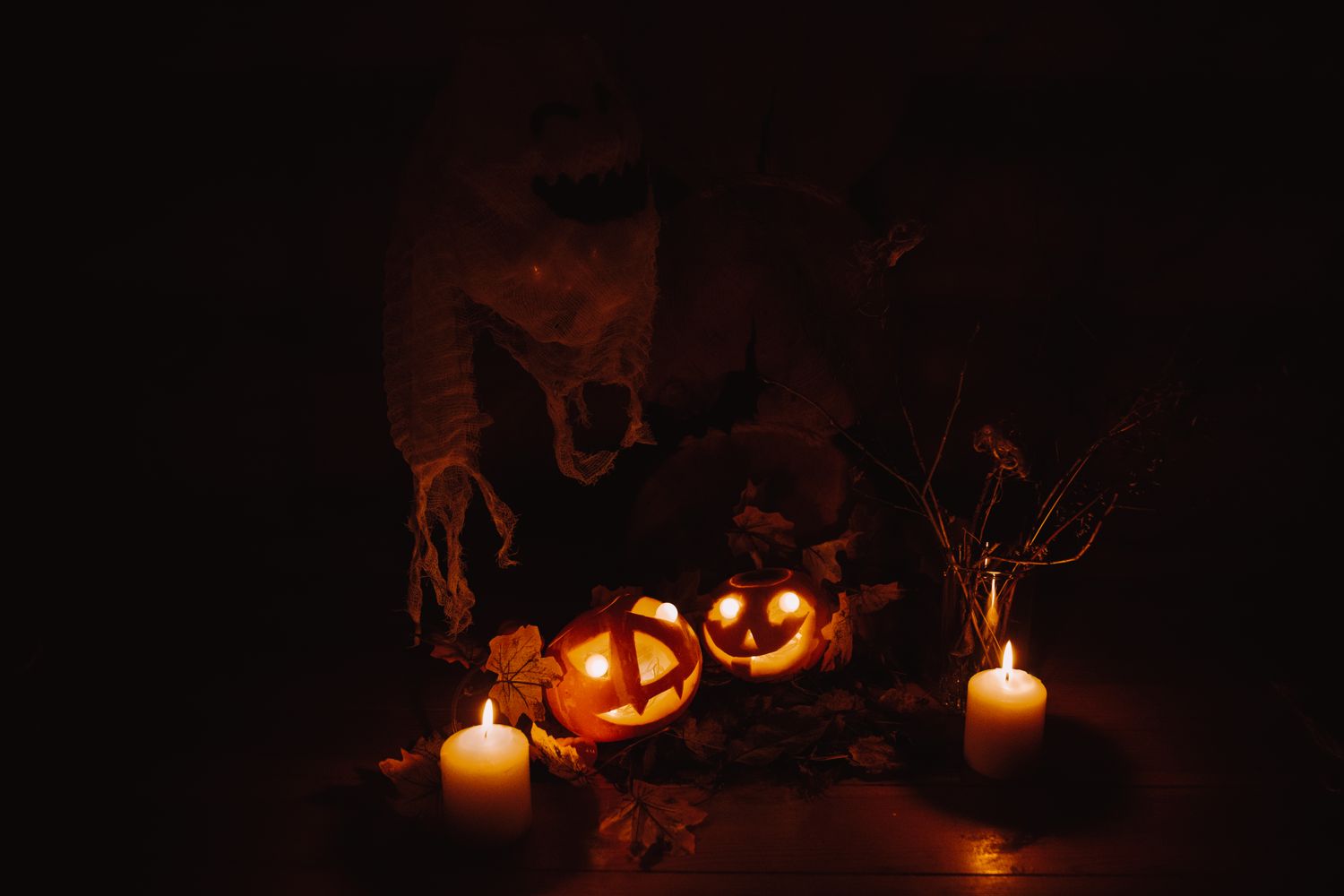 Glowing Halloween pumpkins at a Mobile area autumn event