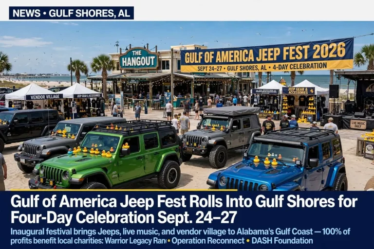 Illustration for the news story: Gulf of America Jeep Fest Rolls Into Gulf Shores for Four-Day Celebration Sept. 24-27