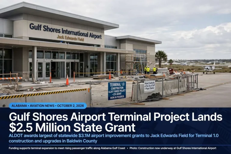 Illustration for the news story: Gulf Shores Airport Terminal Project Lands $2.5 Million State Grant