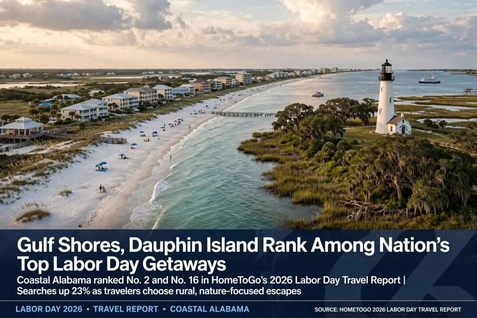 Illustration for the news story: Gulf Shores, Dauphin Island Rank Among Nation’s Top Labor Day Getaways