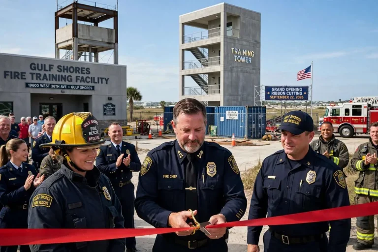 Illustration for the news story: Gulf Shores Fire Rescue to Open New Firefighter Training Facility With Sept. 22 Ribbon-Cutting