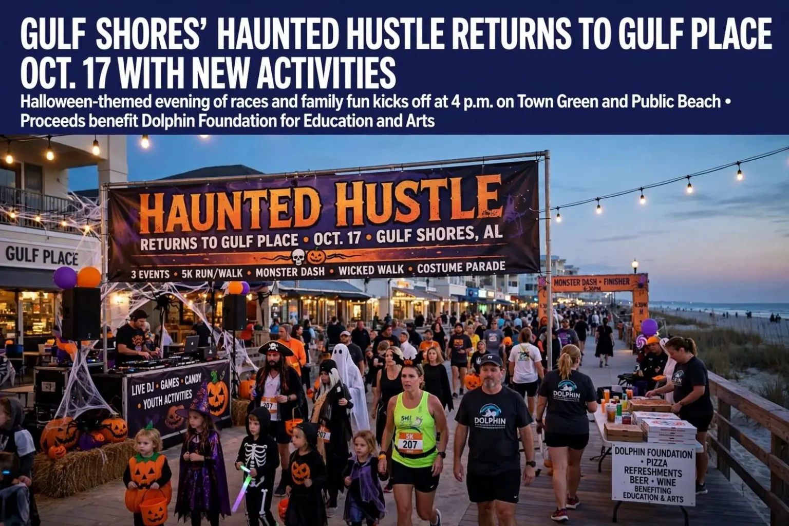 Illustration for the news story: Gulf Shores’ Haunted Hustle Returns to Gulf Place Oct. 17 With New Activities