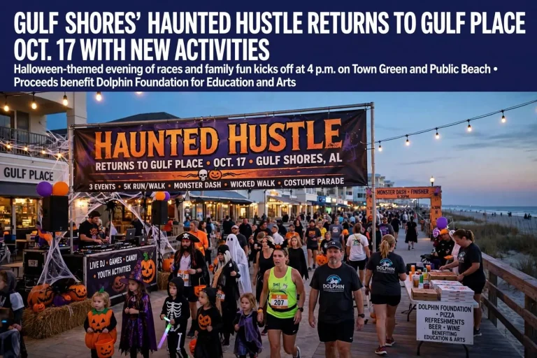 Illustration for the news story: Gulf Shores’ Haunted Hustle Returns to Gulf Place Oct. 17 With New Activities