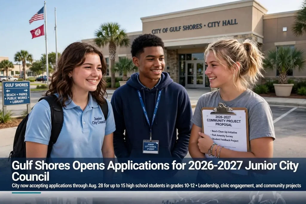 Illustration for the news story: Gulf Shores Opens Applications for 2026-2027 Junior City Council
