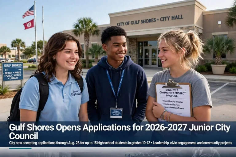 Illustration for the news story: Gulf Shores Opens Applications for 2026-2027 Junior City Council