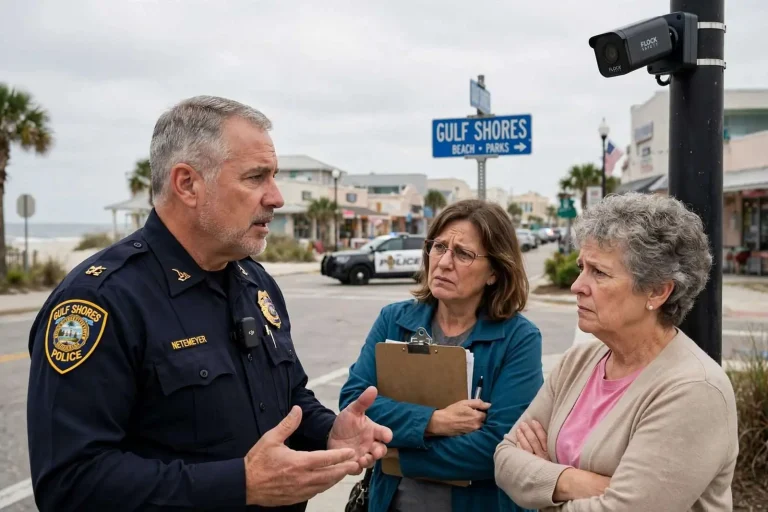 Illustration for the news story: Gulf Shores Police Chief Defends License Plate Cameras as Residents Raise Privacy Concerns