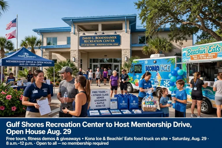 Illustration for the news story: Gulf Shores Recreation Center to Host Membership Drive, Open House Aug. 29