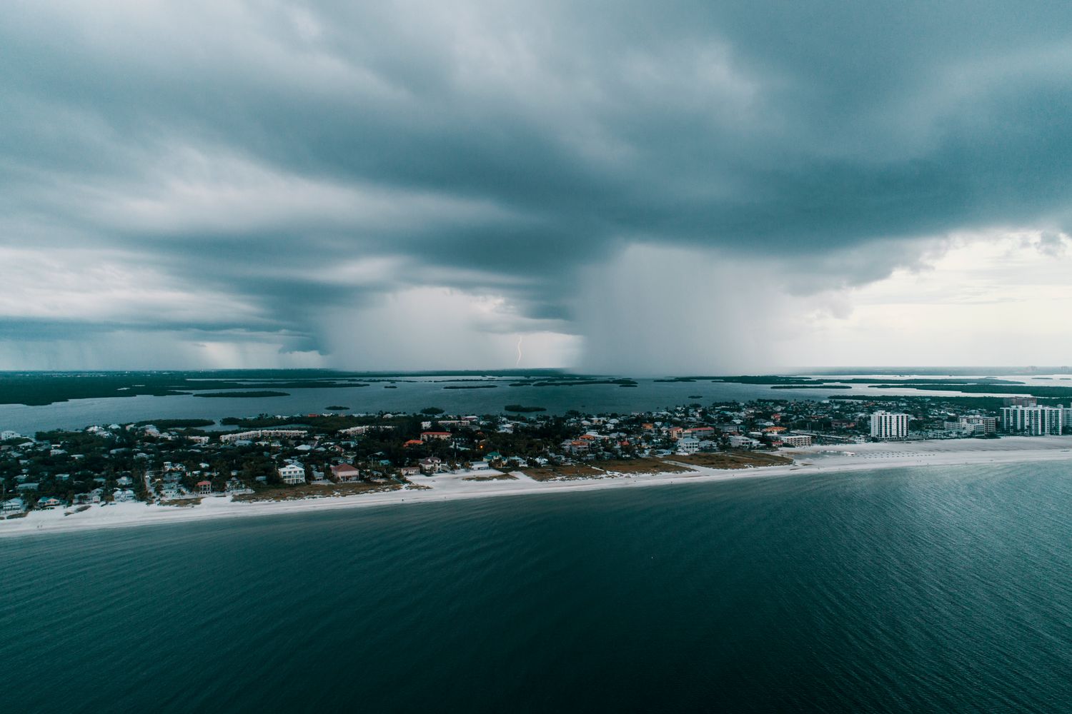 Dark hurricane clouds over the Alabama coast at Gulf Shores