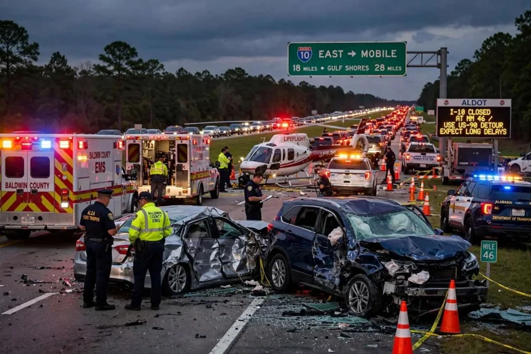 Illustration for the news story: I-10 Traffic Backed Up for Hours After Two-Vehicle Wreck Near Loxley