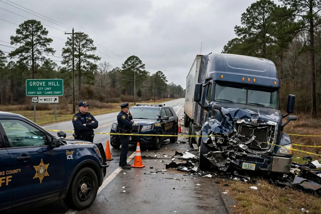 Illustration for the news story: ICE Lodges Detainer for Truck Driver Convicted in Fatal Grove Hill Crash