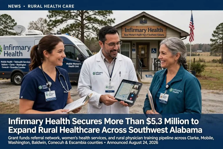 Illustration for the news story: Infirmary Health Secures More Than $5.3 Million to Expand Rural Healthcare Across Southwest Alabama