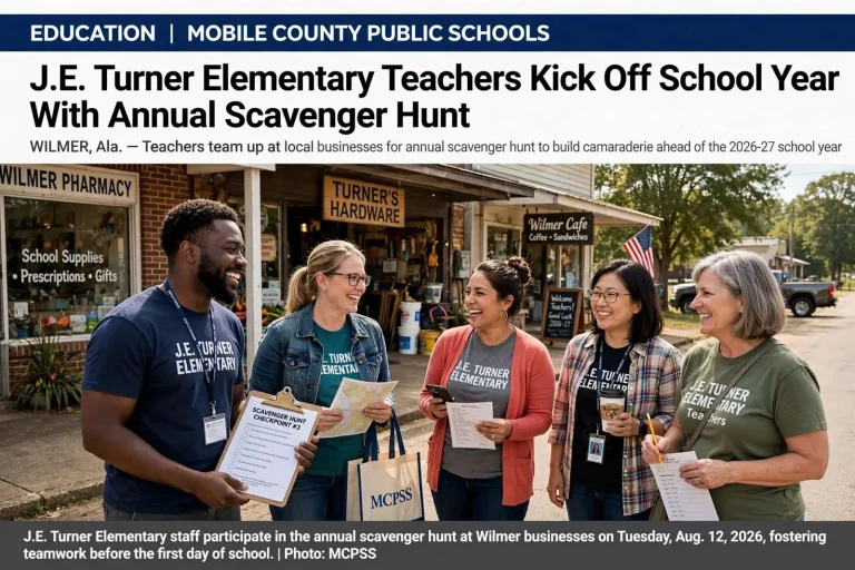 Illustration for the news story: J.E. Turner Elementary Teachers Kick Off School Year With Annual Scavenger Hunt
