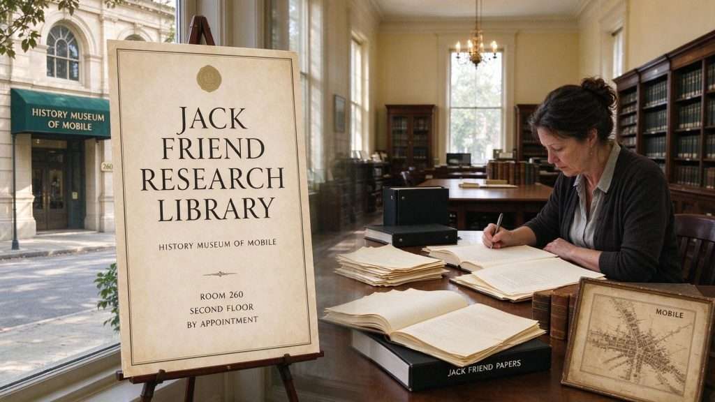 Illustration for the news story: Jack Friend Research Library Opens Doors to Mobile’s History Museum Archives