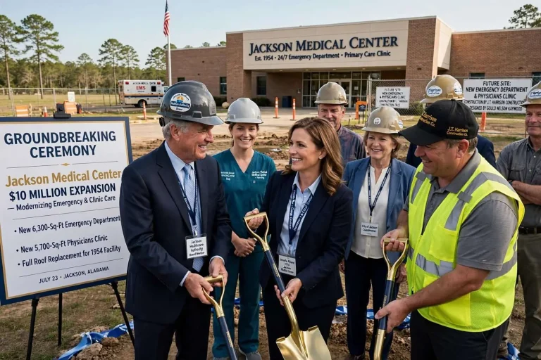 Illustration for the news story: Jackson Medical Center Breaks Ground on $10 Million Expansion to Modernize Emergency and Clinic Care