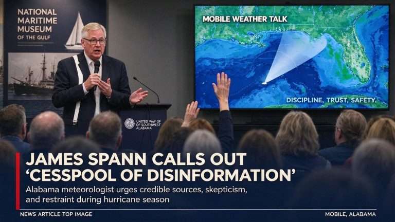 Illustration for the news story: James Spann Calls Out ‘Cesspool of Disinformation’ in Mobile Weather Talk
