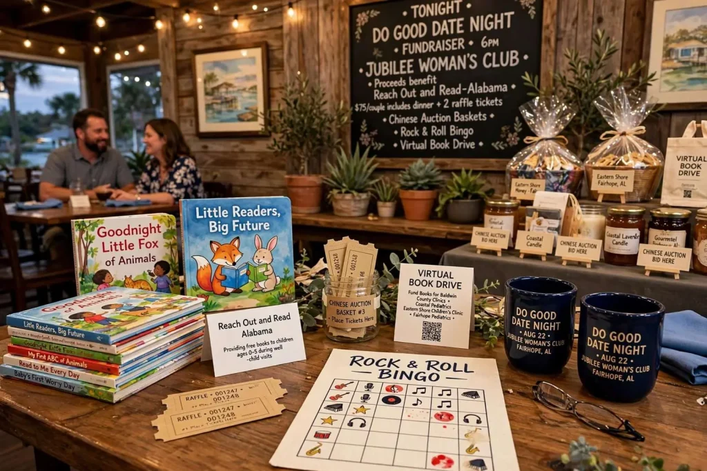 Illustration for the news story: Jubilee Woman’s Club to Host “Do Good Date Night” Fundraiser in Fairhope