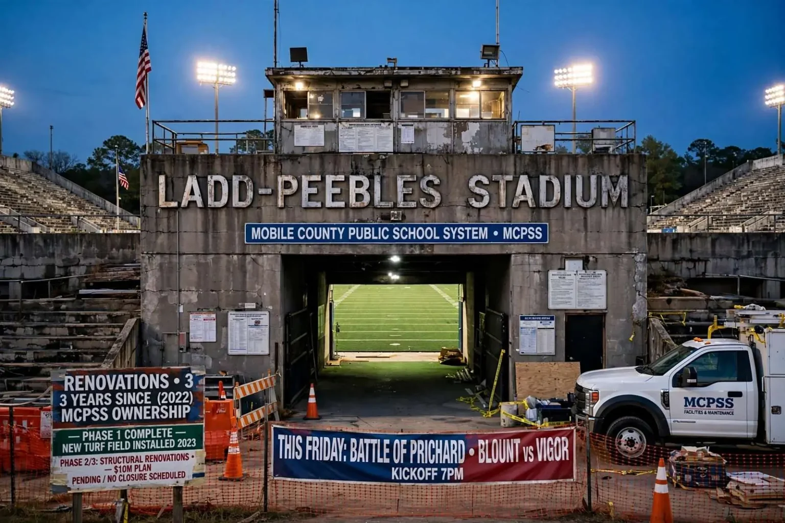 Illustration for the news story: Ladd-Peebles Renovations Lag Years After MCPSS Takes Ownership