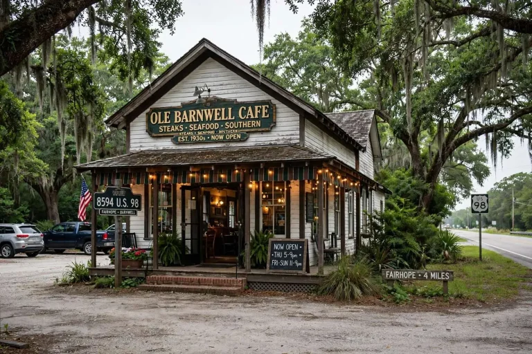 Illustration for the news story: Landmark US 98 Building Reopens as Ole Barnwell Cafe in Fairhope
