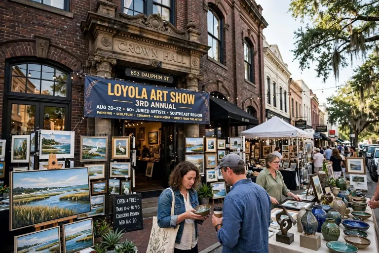 Illustration for the news story: Loyola Art Show Returns to Mobile’s Crown Hall for Third Year