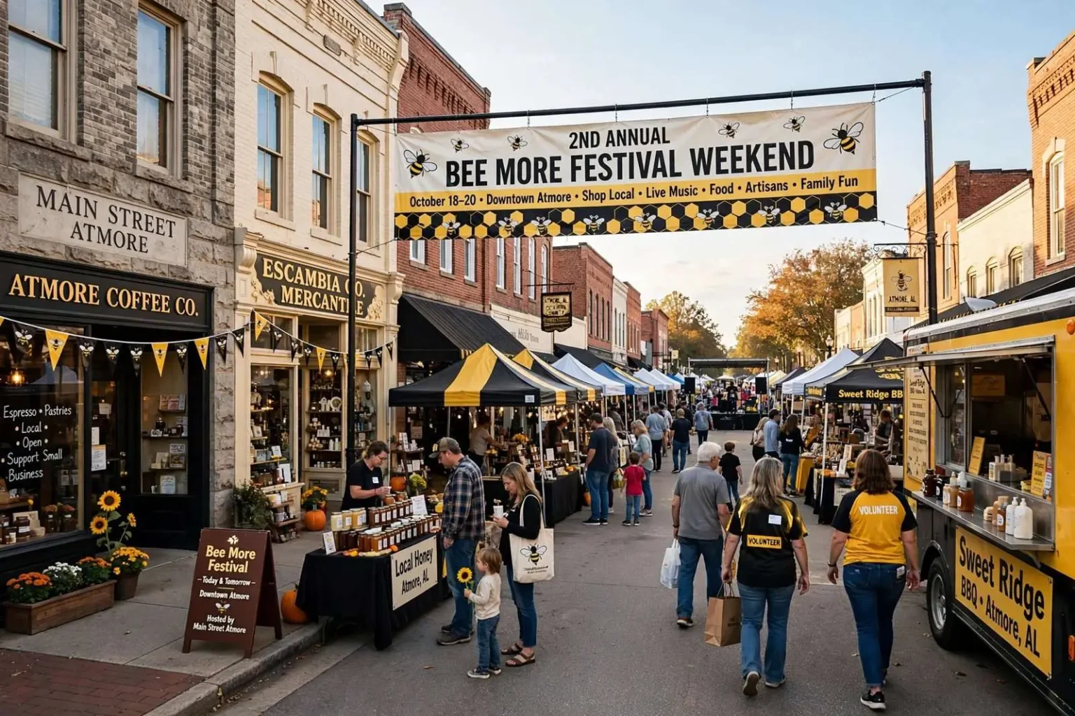 Illustration for the news story: Main Street Atmore Announces 2nd Annual Bee More Festival Weekend